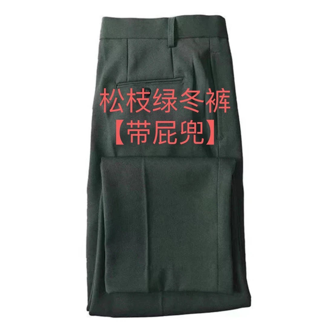 户外休闲松枝绿冬裤橄榄绿宽松直筒高腰带屁兜拍照纪念怀旧宽松