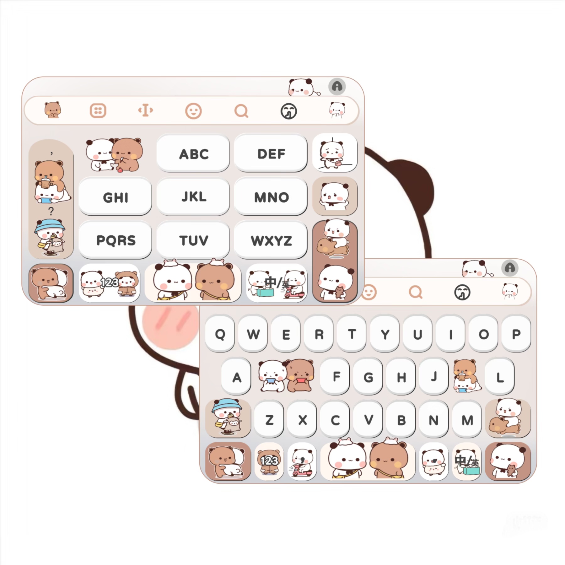 【一二布布*萌】ios苹果安卓百度输入法可爱打字键盘皮肤美化白肚皮