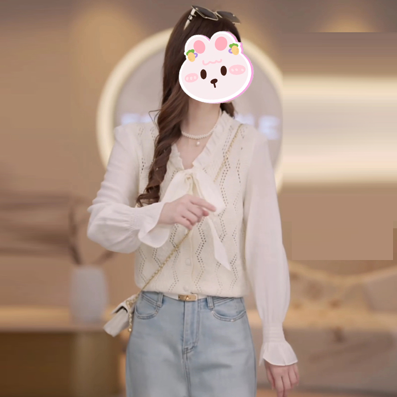 设计感重工V领衬衫女2025秋季新款拼接气质休闲简约通勤长袖上衣