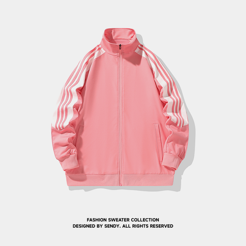 情侣卫衣男校服新款男女防棉外套夹克三条杠卫衣开衫上衣男士569