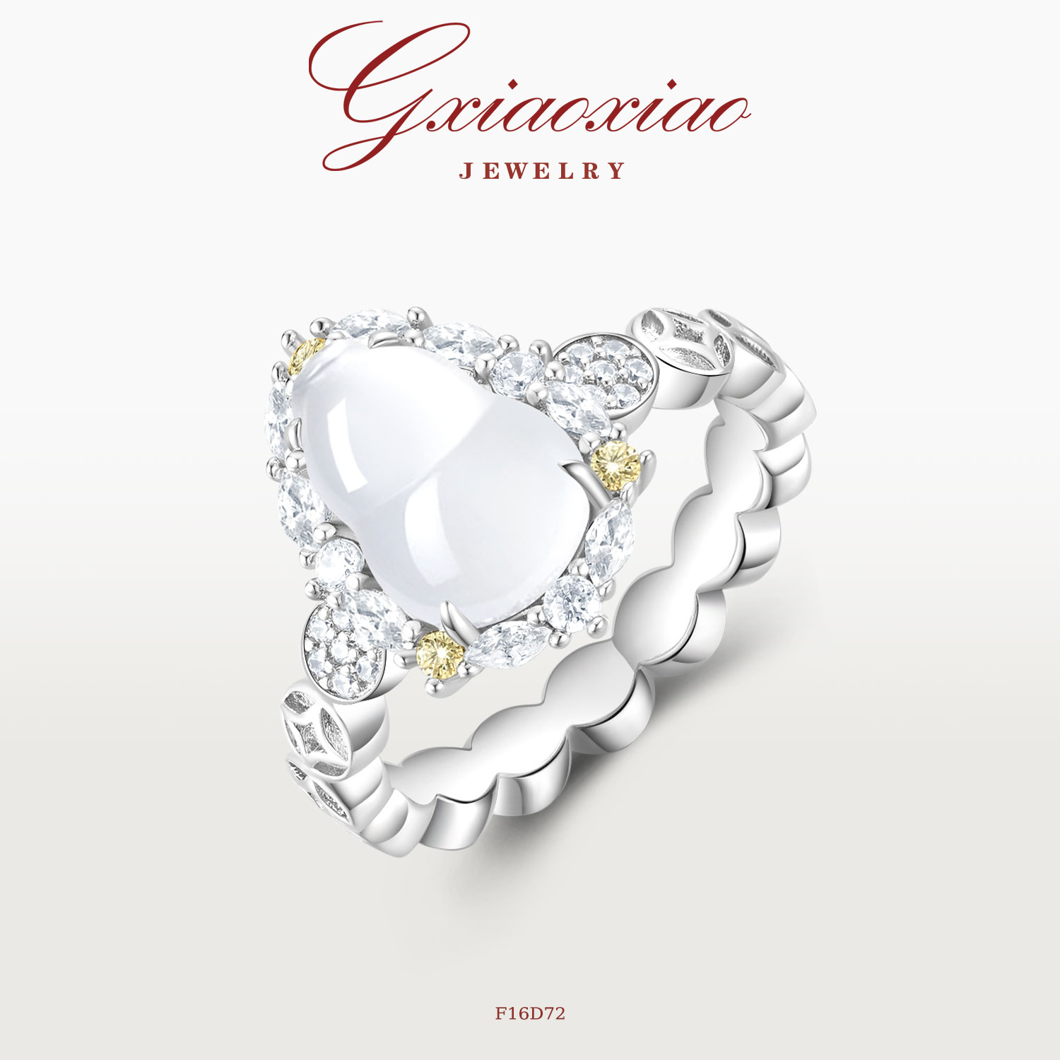 G XIAOXIAO合成锆石戒指【映翠葫芦】新中式气质高级葫芦戒指F16D72