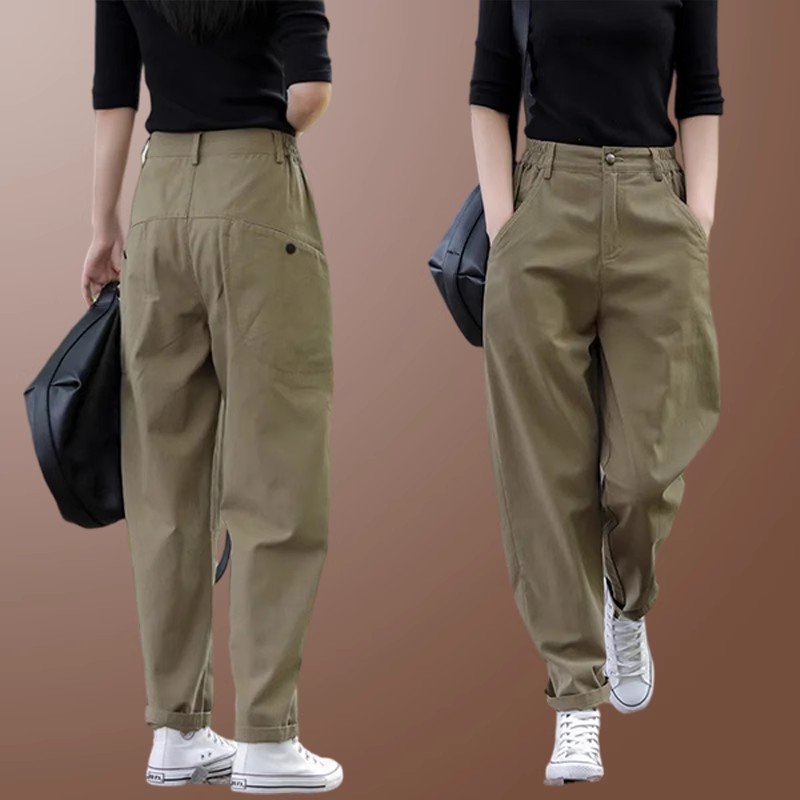 2025春秋季新款女士爆款哈伦裤工装裤萝卜休闲裤长裤宽松阔腿裤子