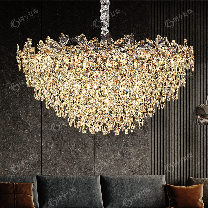 国亨法式轻奢进口K9水晶客餐厅主卧水晶吊灯创意轻奢奢华大气吊灯