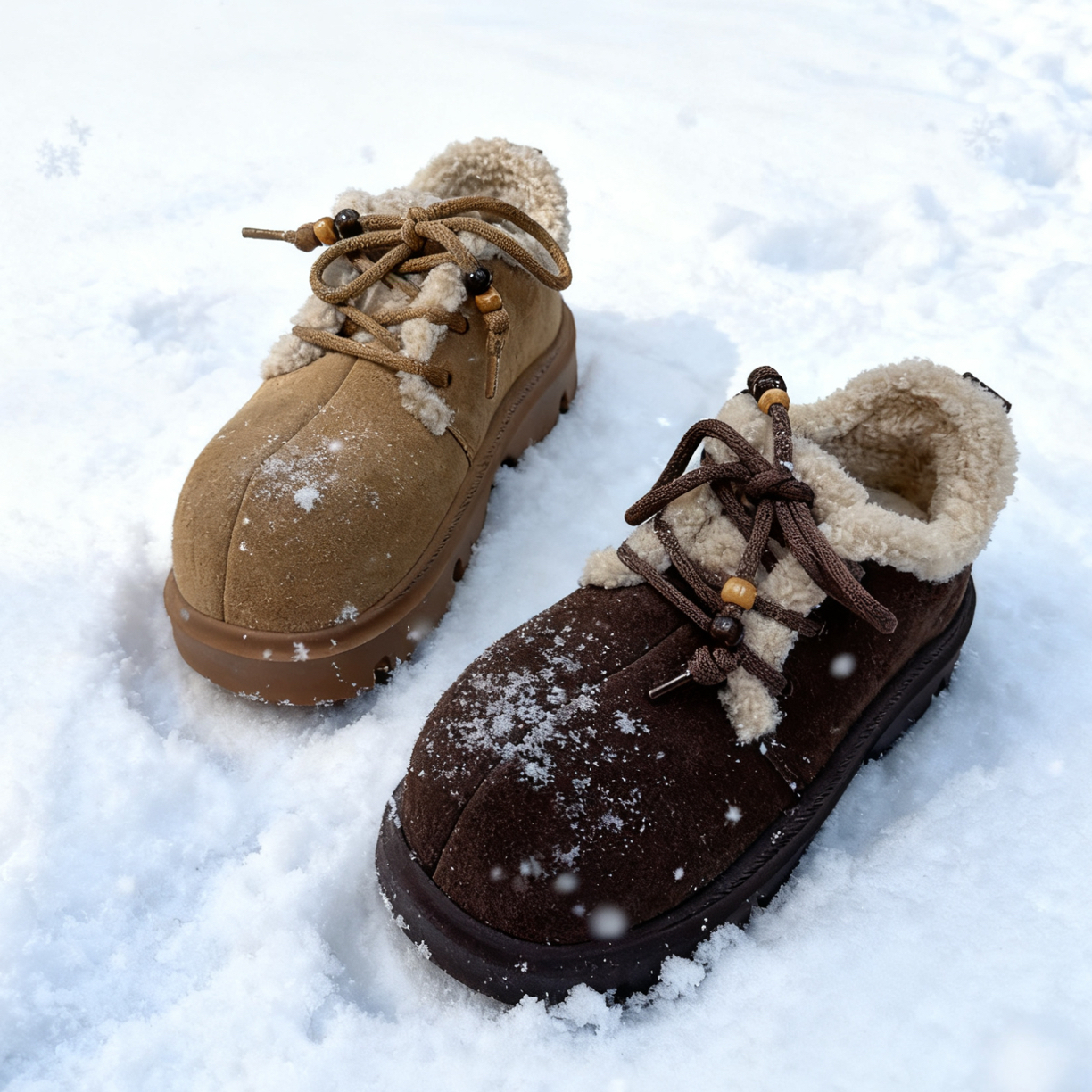 <玛莎玛索>2025大棉新款182-209时尚韩版娃娃头厚底保暖女雪地靴.