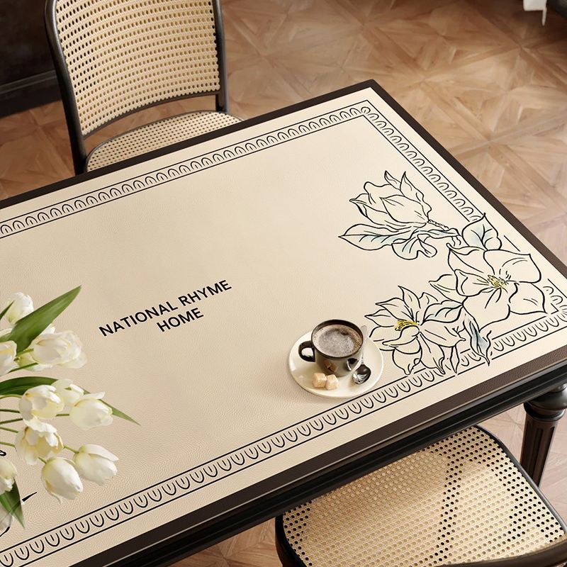 轻奢法式复古高级感餐桌垫防水防油免洗防烫皮革桌布台面保护垫