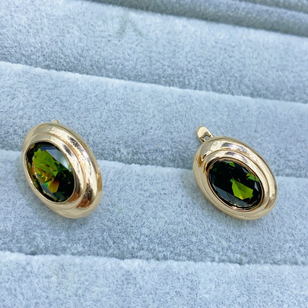 合金玻璃耳饰 军绿色妈妈款耳环 مايسىرەڭ  ھالقا