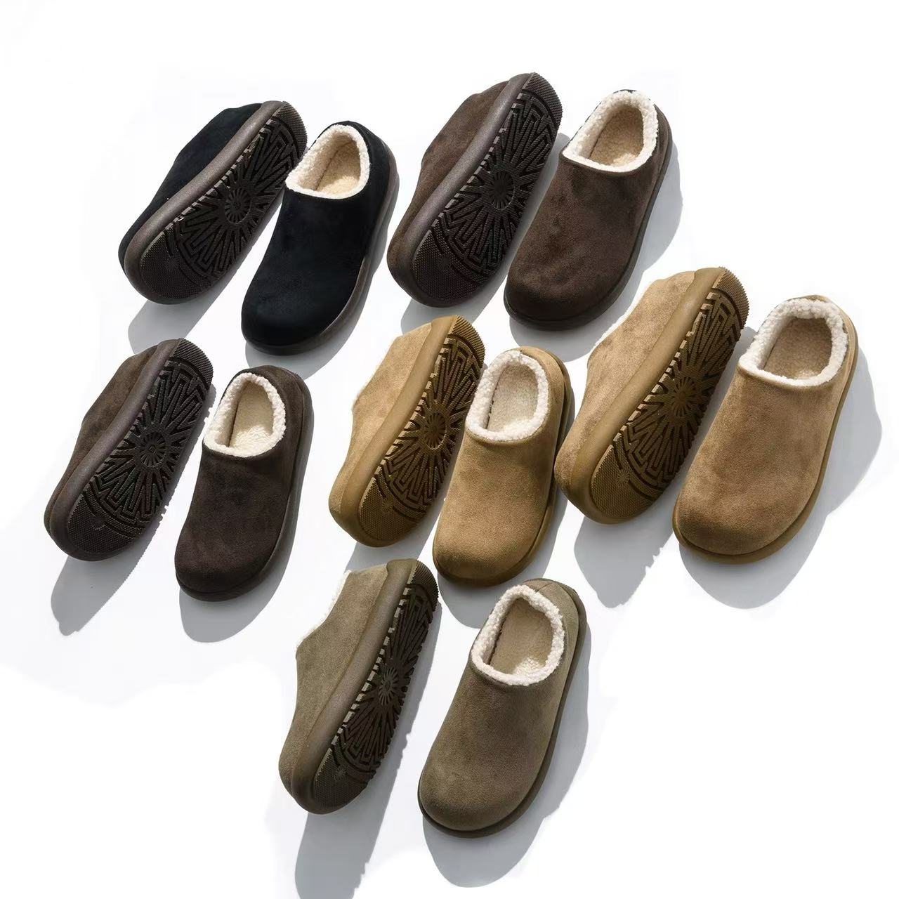 情侣勃肯鞋 仿羊羔绒内里 反绒面橡胶底保暖鞋