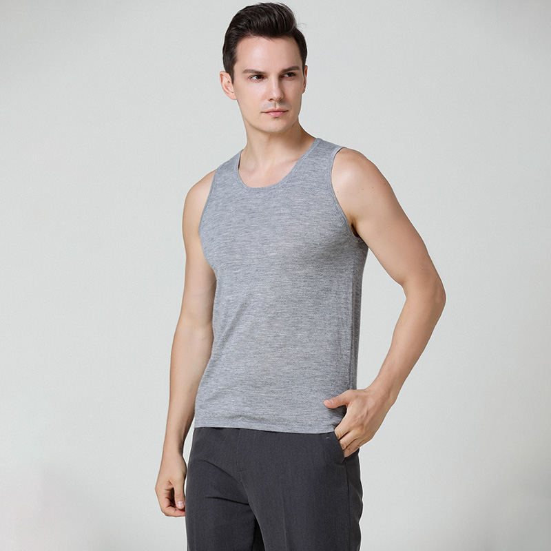 343 正品 68支精纺纯山羊绒 男士圆领吊带背心 内搭舒适保暖柔软