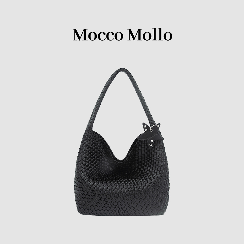 MoccoMollo2025新款托特大容量编织包通勤百搭女包