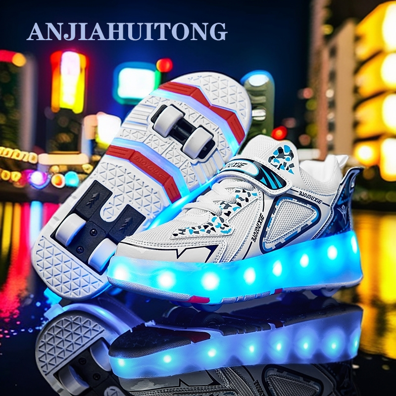 正品初学者四轮轮滑暴走鞋儿童男女童6-12岁男孩女孩4轮自动收缩