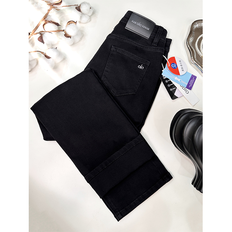 秋冬季新款加绒黑色九分牛仔裤女高腰直筒全向弹时尚小个子烟管裤