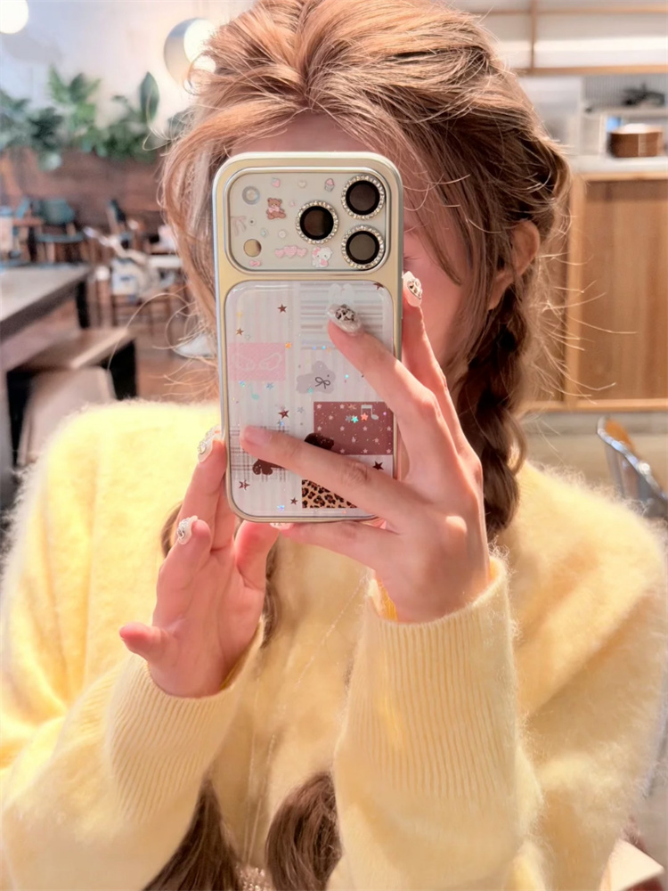 韩系粉白灰条纹米菲腊肠狗适用iPhone17pro手机壳苹果16pro新款15