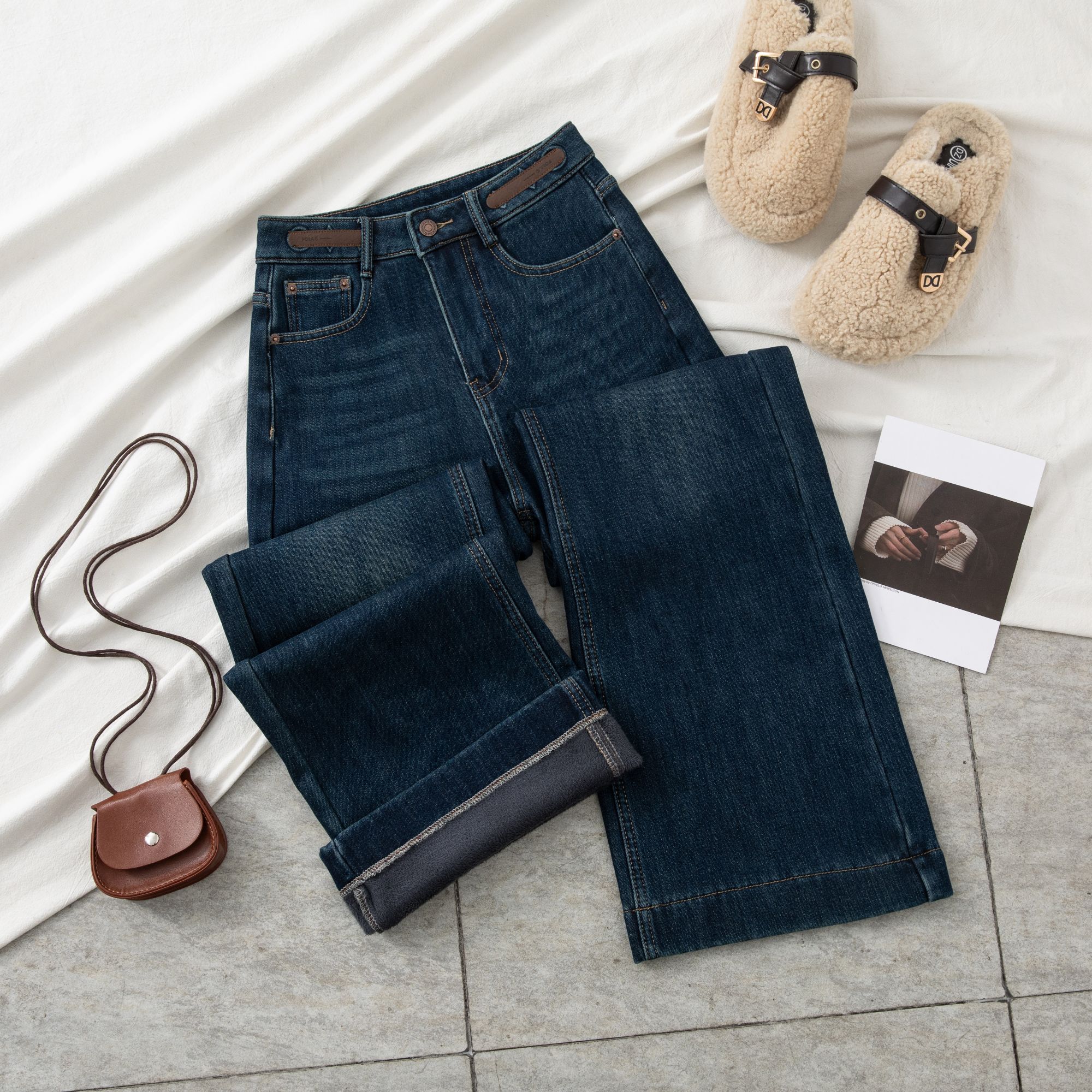 【墨雨云间】1916直筒阔腿裤牛仔裤春秋显瘦高腰时尚休闲百搭复古