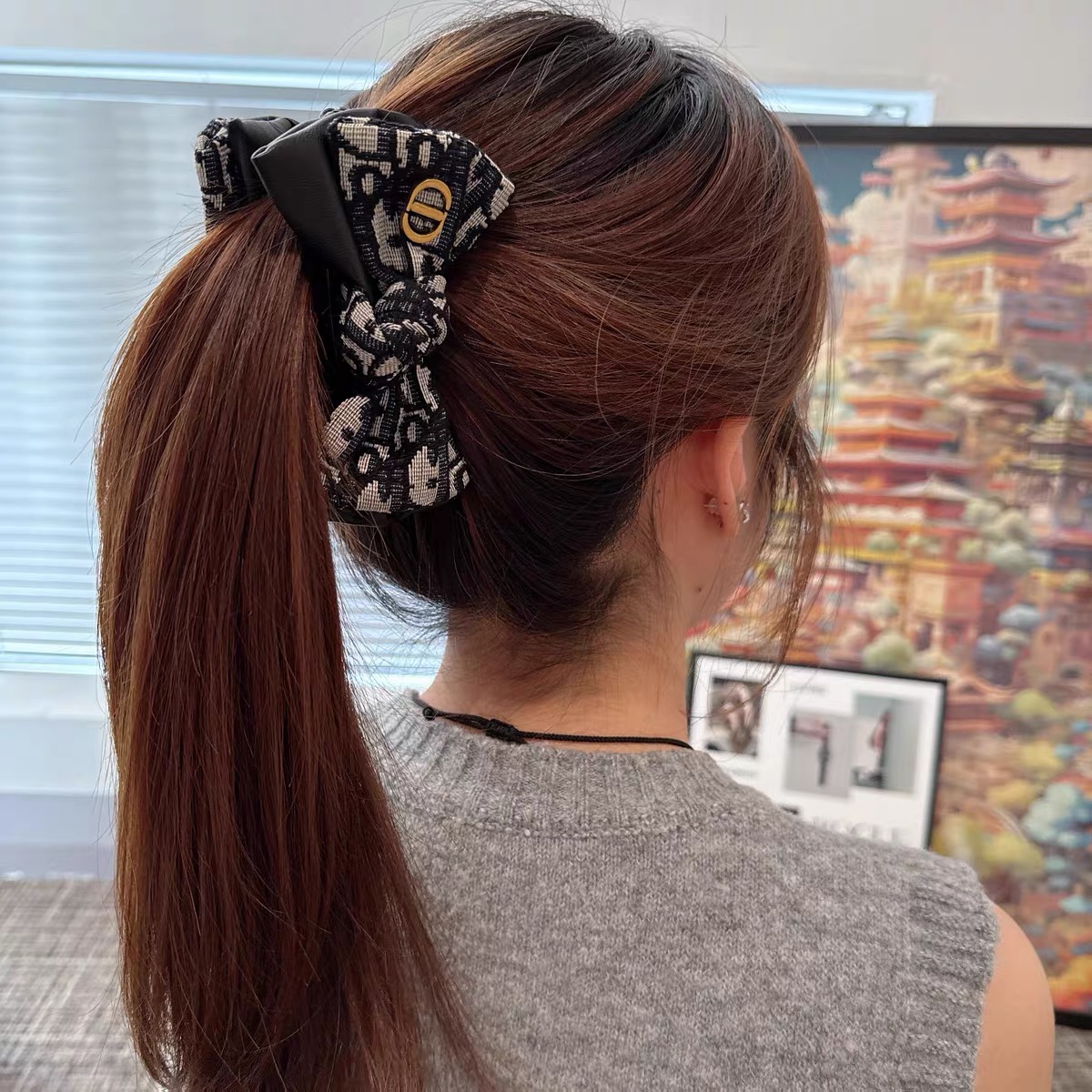 【840】韩版蝴蝶结香蕉夹新款马尾夹后脑勺发夹气质洋气时髦香蕉夹