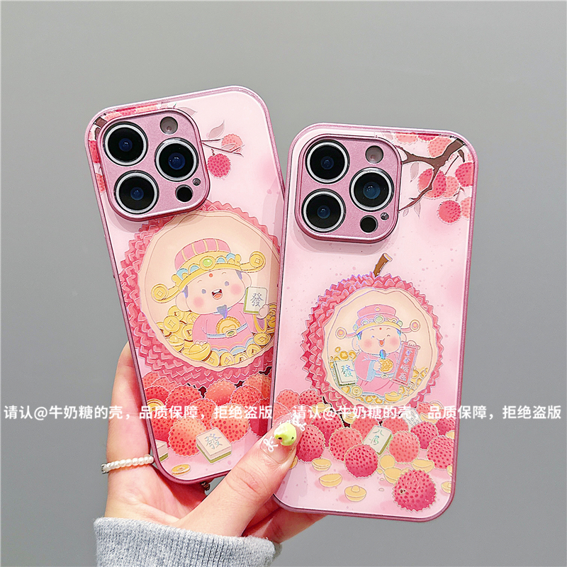 金属烫金玻璃壳适用苹果iPhone16/华为荣耀/OPPO/VIVO/小米手机壳