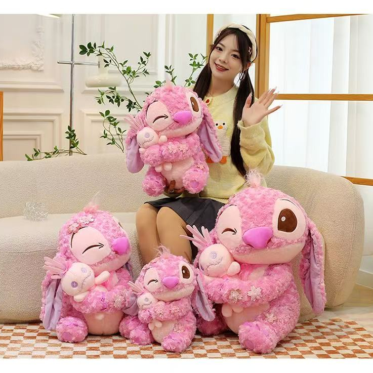 樱花系列史迪奇毛绒玩具公仔抱枕玩偶抱小金生日礼物史迪仔玩偶女
