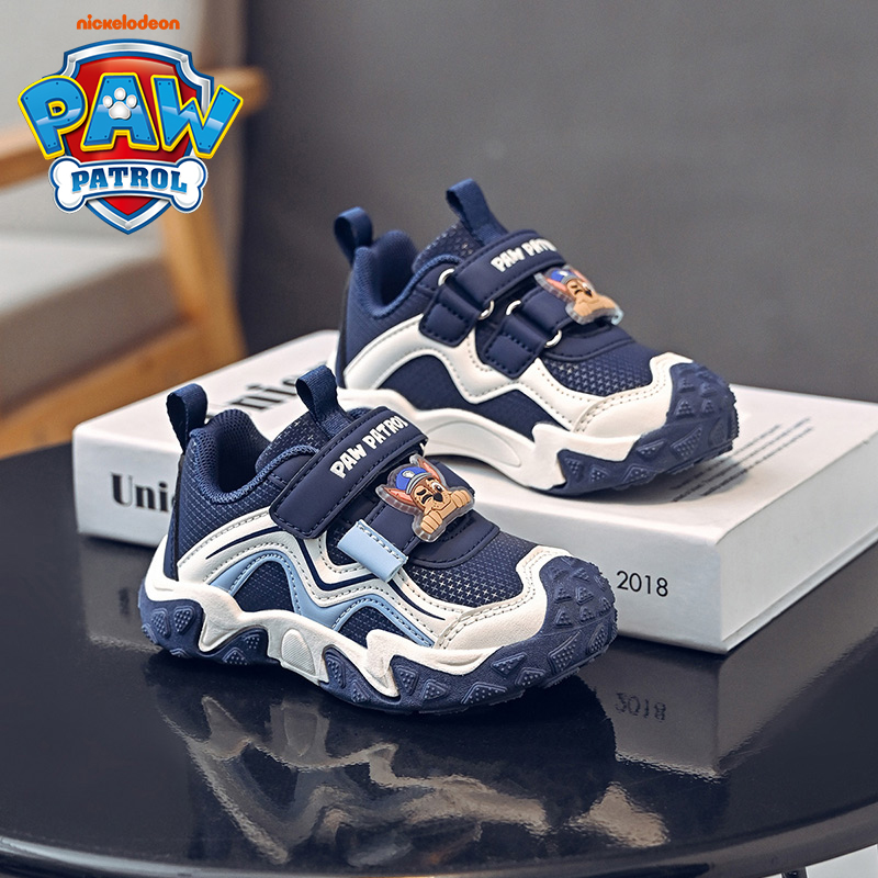 秋季汪汪队男童皮面运动鞋单鞋魔术贴户外宝宝防踢儿童鞋软底防滑