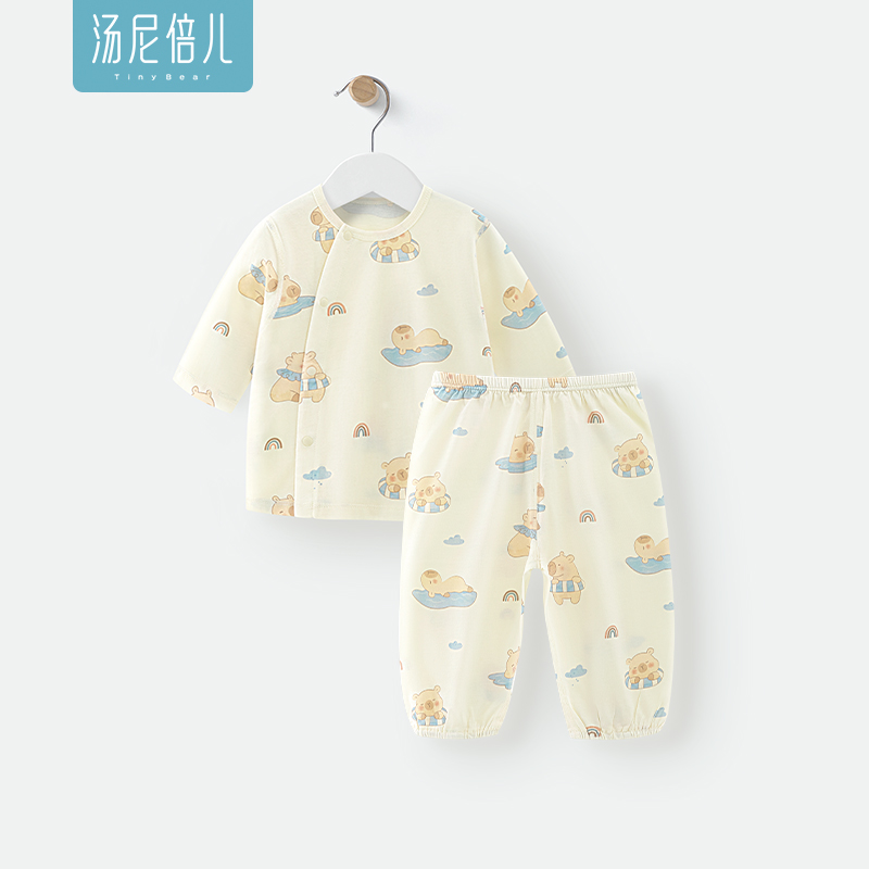 汤尼倍儿婴儿分体套装夏季纯棉男女宝宝透气睡衣七分袖家居服衣服