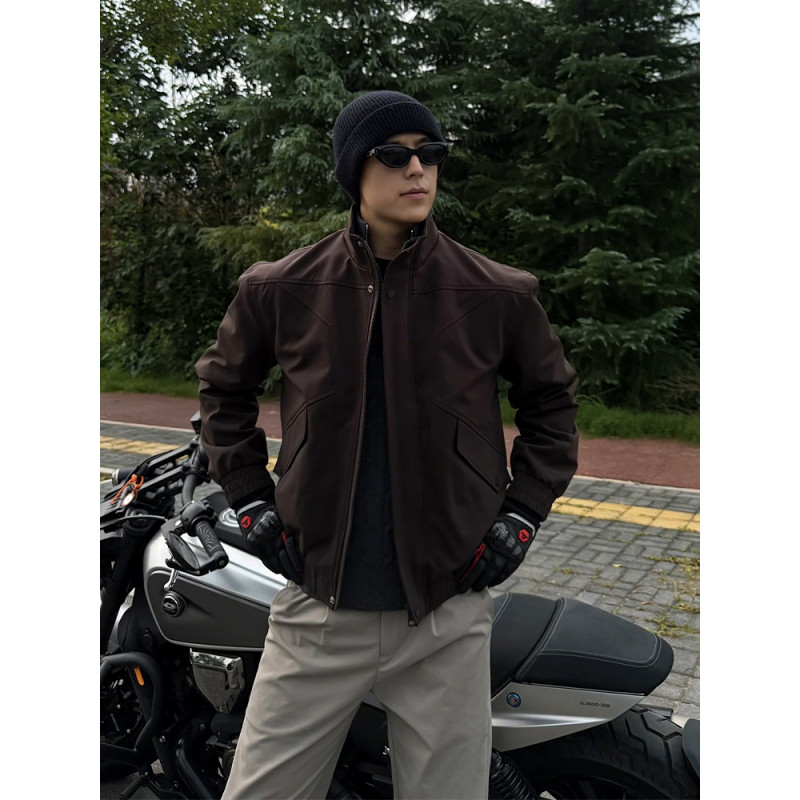 硬汉风轻骑兵夹克男款秋季美式复古boxy秋季薄外套美式三防立领男