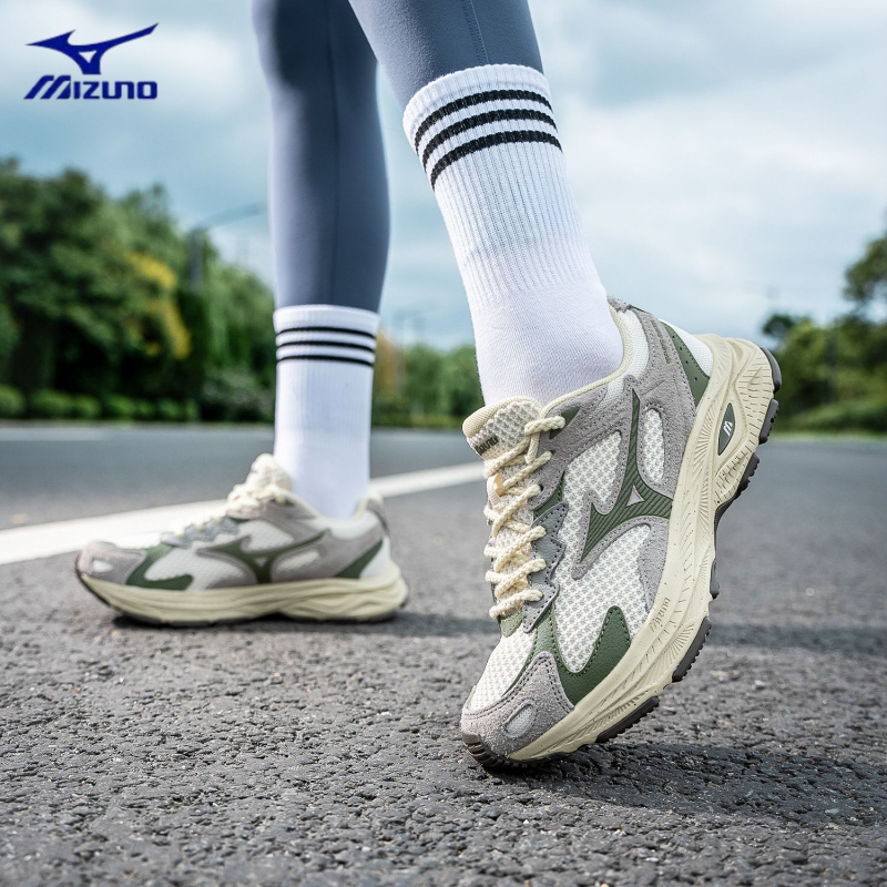 【流光风】Mizuno美津浓男女鞋RACER S春芽绿户外跑步鞋旅游运动鞋