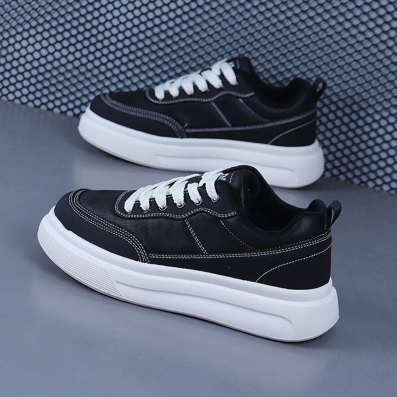 2025秋冬款加绒男鞋厚底潮流运动休闲鞋欧美范复古板鞋软底轻便