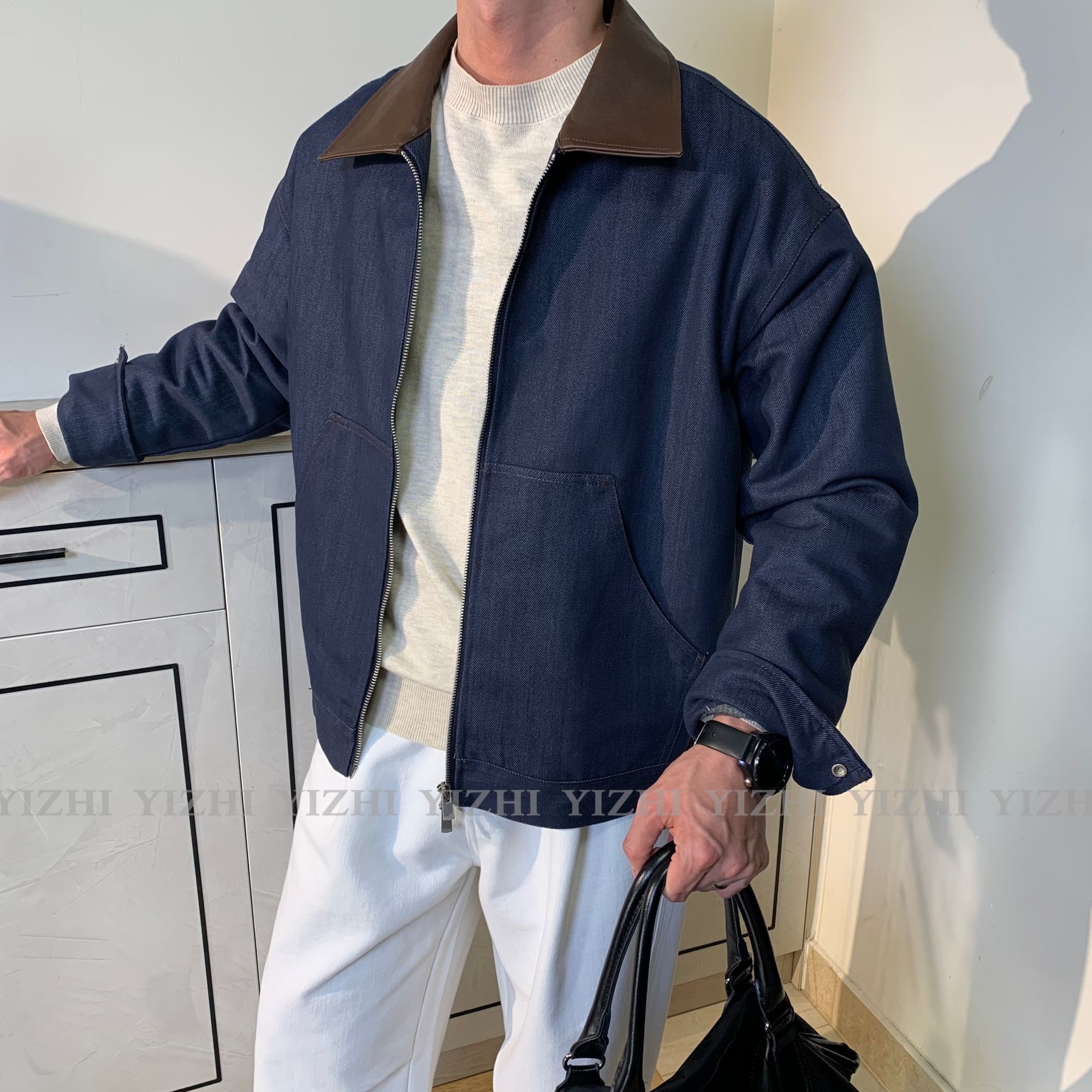 【时髦伴奏-城市系列】25简约秋冬牛仔外套恩风百搭通勤休闲夹克