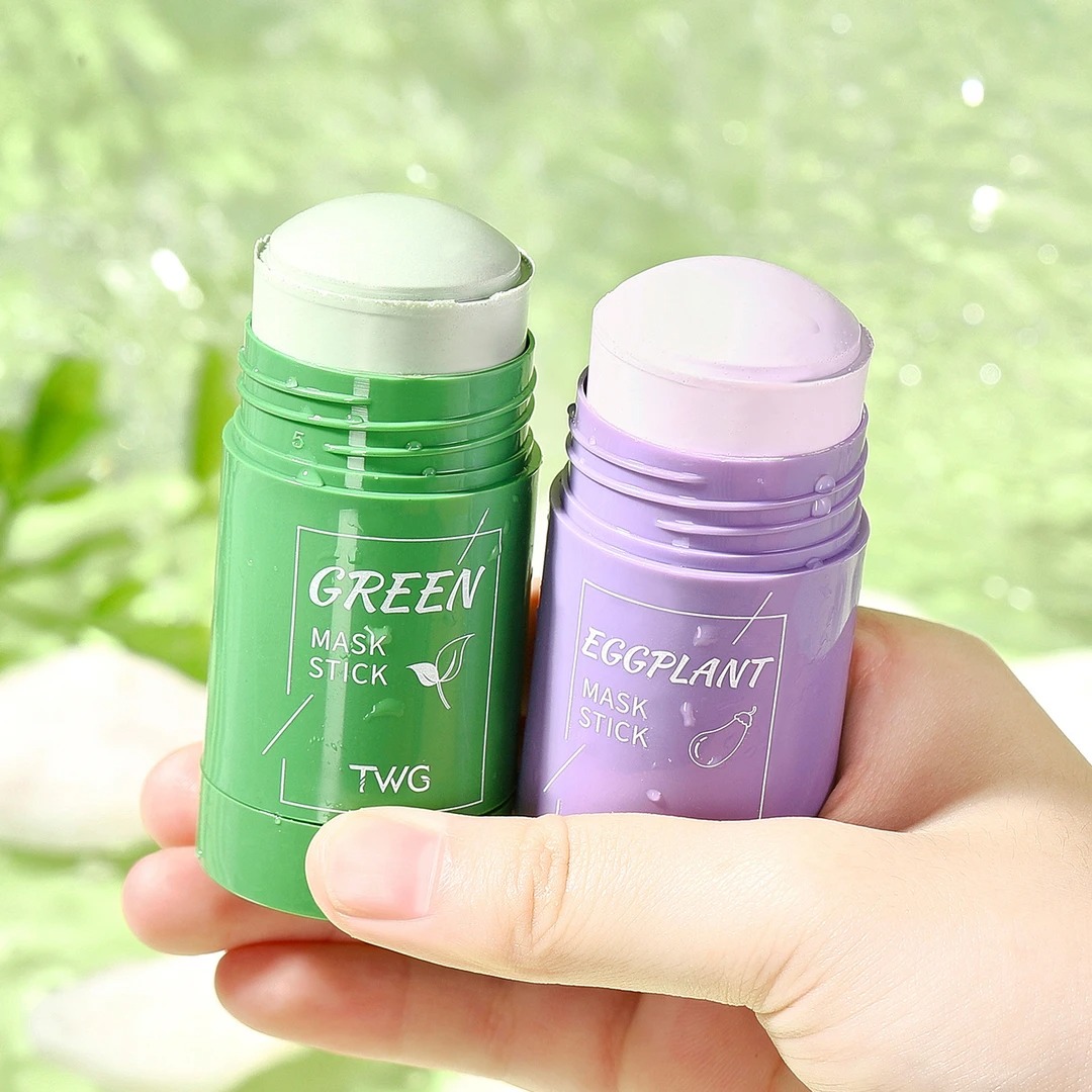 绿茶固体面膜泥膜棒涂抹式面膜茄子清痘洁净清洁去油滋润保湿固体
