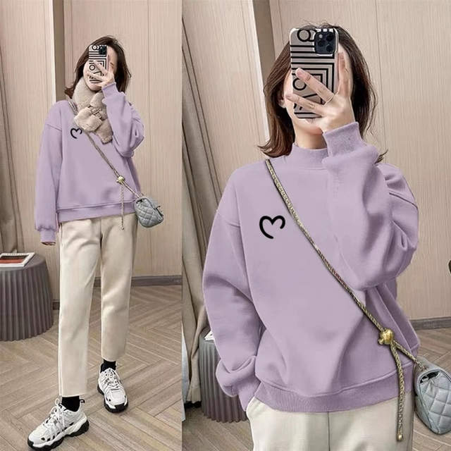 爆款时尚半高领卫衣大码女装秋冬韩版保暖打底衫内搭显瘦加绒上衣