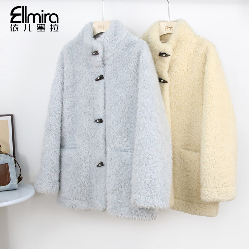 【琴韵】9827女童外套皮毛一体加厚毛毛衣高级感立领开衫上衣高品质