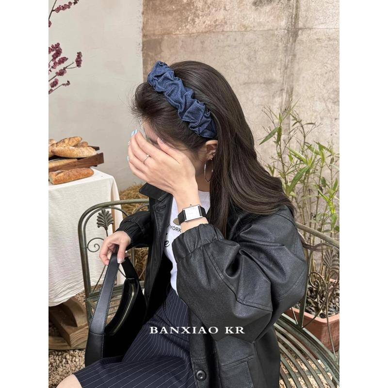 洋气网红百搭宽边发箍女2025新款蓝色外戴高颅顶头箍女发卡头饰