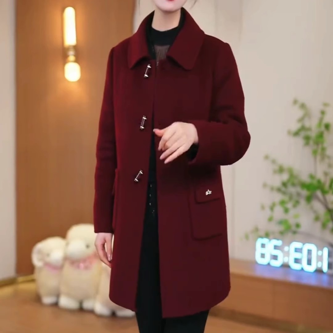 一衣三穿中长款羽绒服呢子外套女2025冬季新款设计感加厚保暖大衣