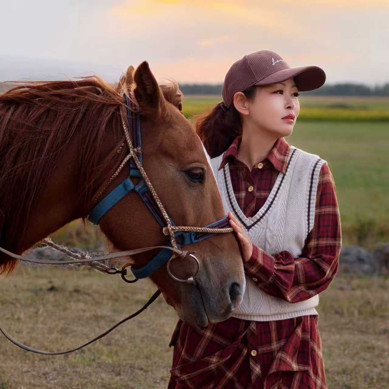【董艺旅行穿搭】哈利波特·毛衣背心学院风麻花针织马甲拍照百搭