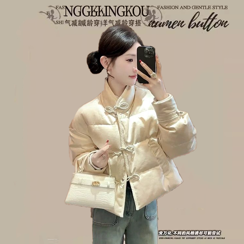 新中式时尚设计感胖MM加厚棉服外套女冬季新款洋气国风保暖外套潮