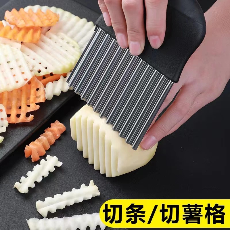 易清洗不锈钢波浪刀土豆切厨房切菜器狼牙工具薯条薯格切花神器