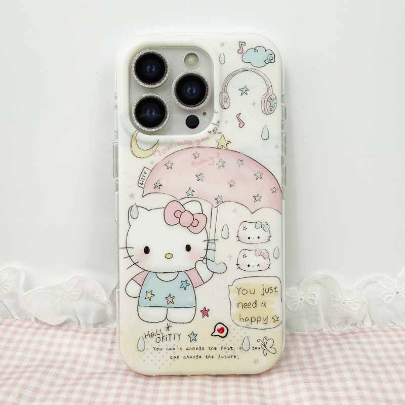 雨伞kt双层IMD内层带图适用于16promax少女ins手机壳透明可爱创意