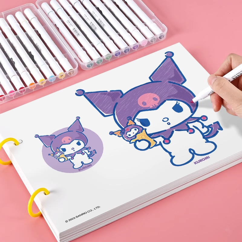 三丽鸥涂色本幼儿园儿童女孩涂色书马克笔涂鸦填色绘画宝宝画画本