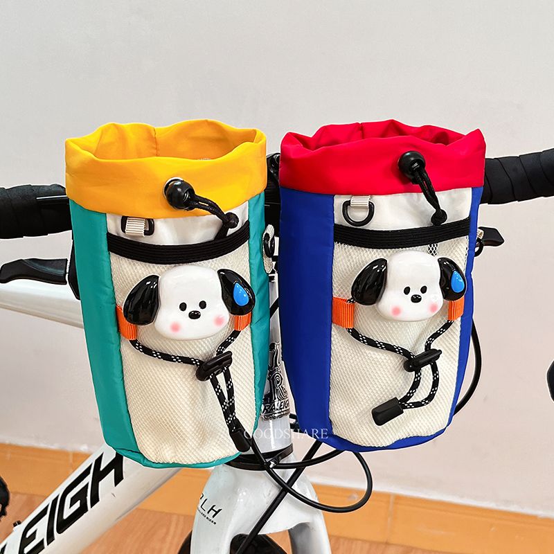 自行车水杯挂包多功能收纳可爱卡通山地车骑行包单车前置水壶袋