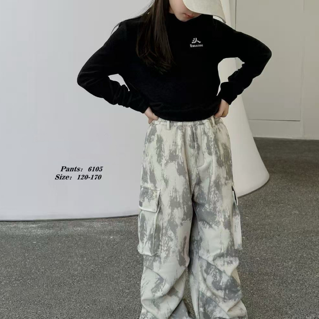 16105高端潮流时尚百搭休闲童装时尚百搭加绒工装裤B10-5-1