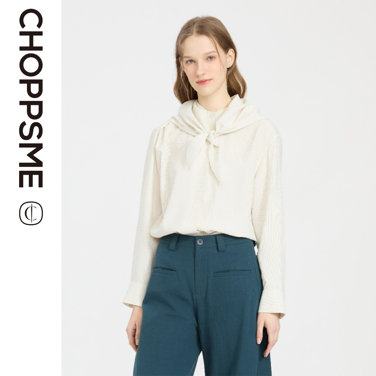 巧珀思｜21024 18MM桑锦绸时尚三角巾领巾披肩色织条纹宽松衬衫