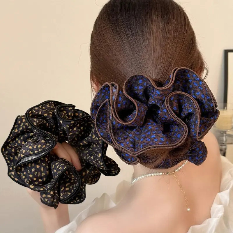 韩系布艺碎花波点大肠发圈气质锁边时尚头花头绳百搭发饰发绳