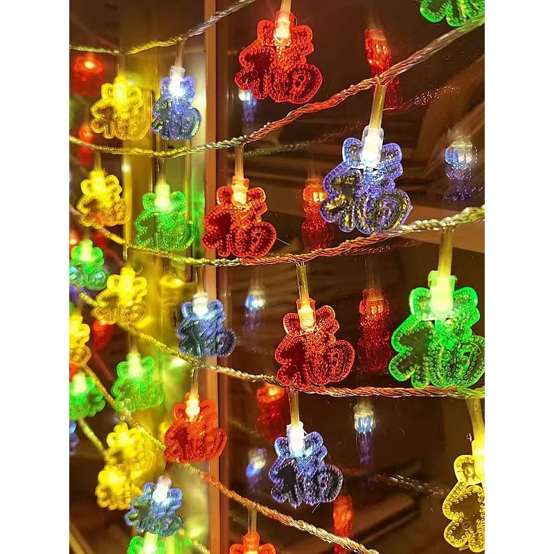 led过年福字小彩灯闪灯春节新年红灯笼串灯家用房间装饰品氛围灯