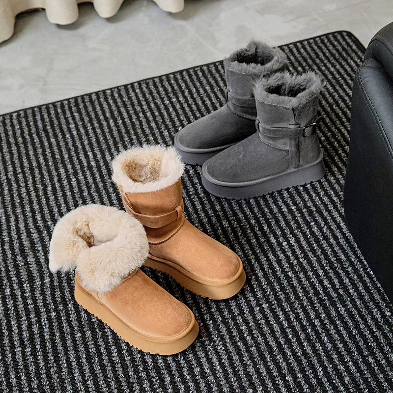 真皮两穿雪地靴女厚底2025新款过冬超保暖雪地棉鞋东北大棉靴子潮