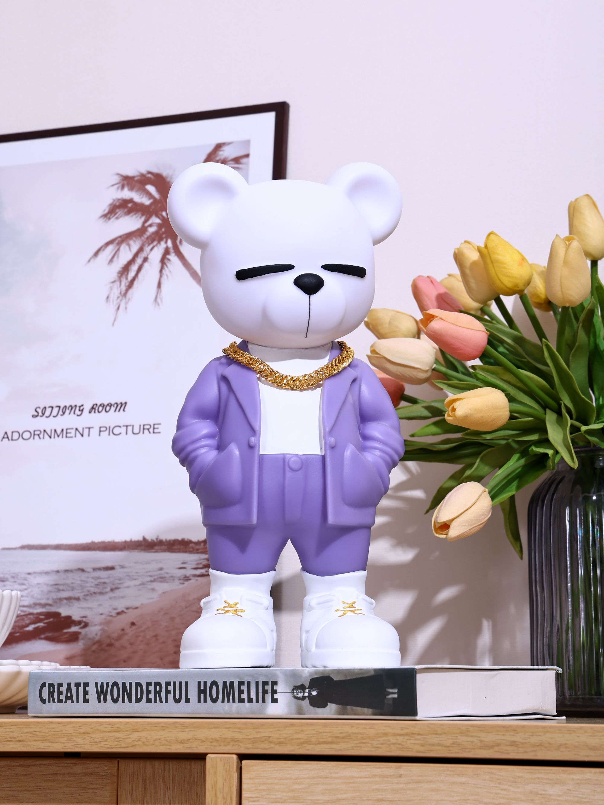 45CM正版潮玩暴富发财熊日进斗金适合玄关客厅装饰品乔迁新居