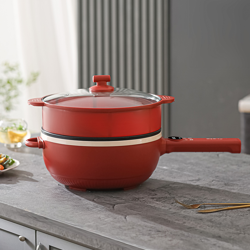 加蒸笼【29口径】电炒锅多功能料理锅大容量炒菜一体锅电煮锅电锅