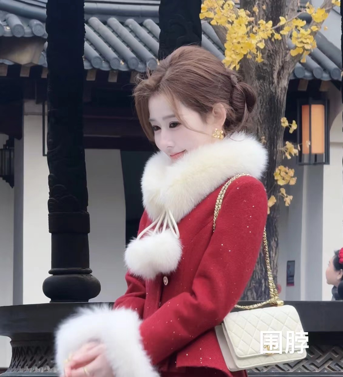 【婷婷】《系带狐狸毛》 毛球围脖TT2SDTY3116