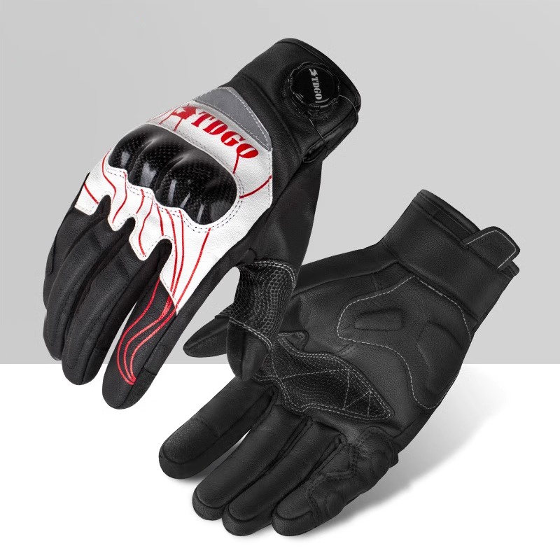 装备碳纤维手套复古巡航机车骑士防风防寒保暖专业手套四季