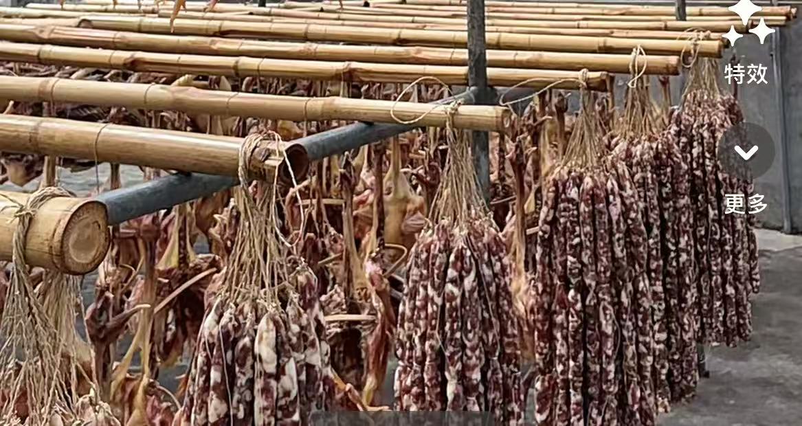 腊肠连州东陂百年传承手工工艺风干猪肉农家腊肠
