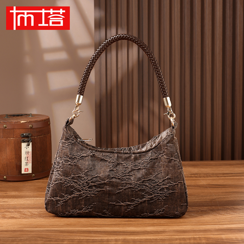 首饰袋 品质桑蚕丝包包手拎包单肩包复古国风印花油丝手提袋2031