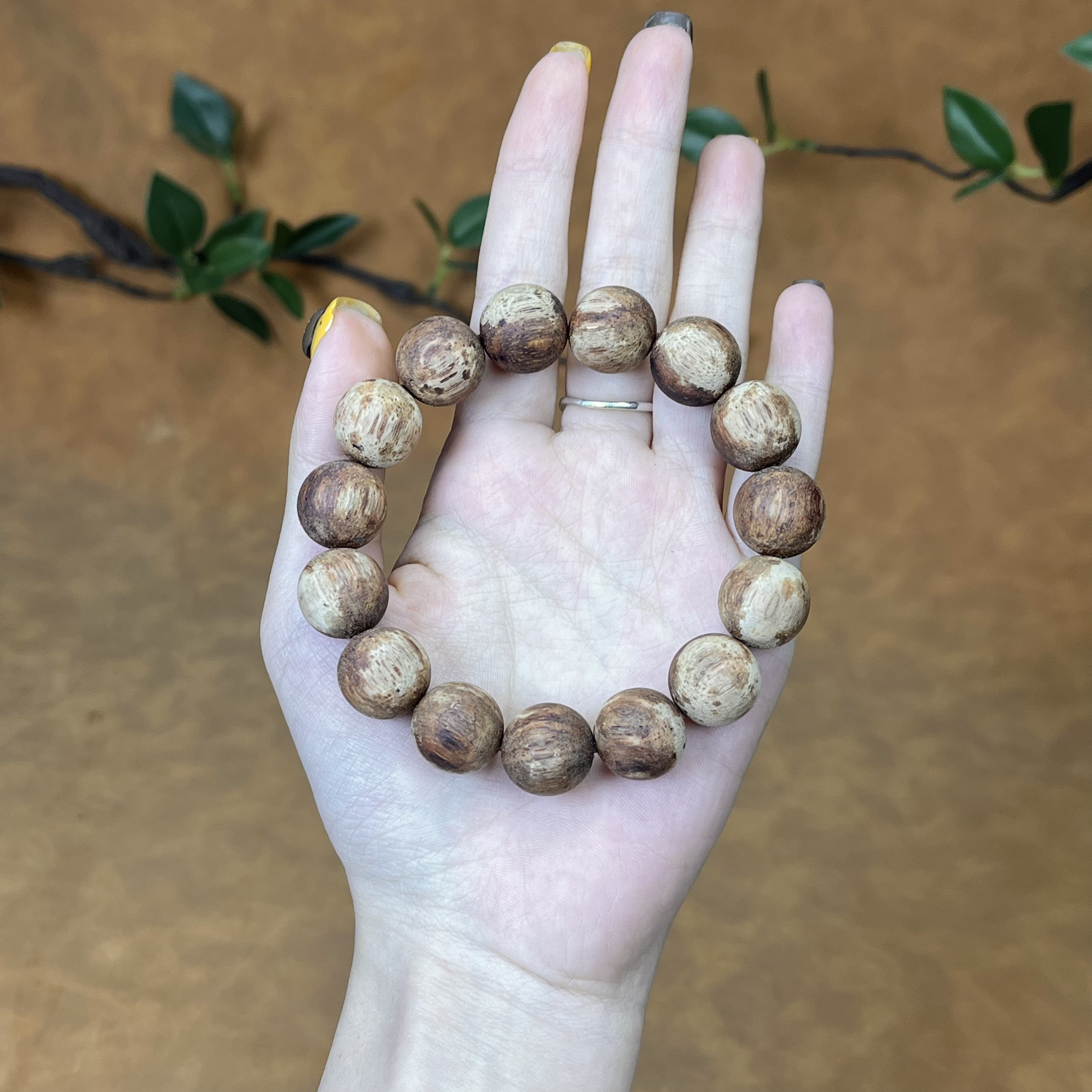 天然小叶降真香手串1.5圆珠单圈10A级香品黄白油麻丝老料猫猫推荐