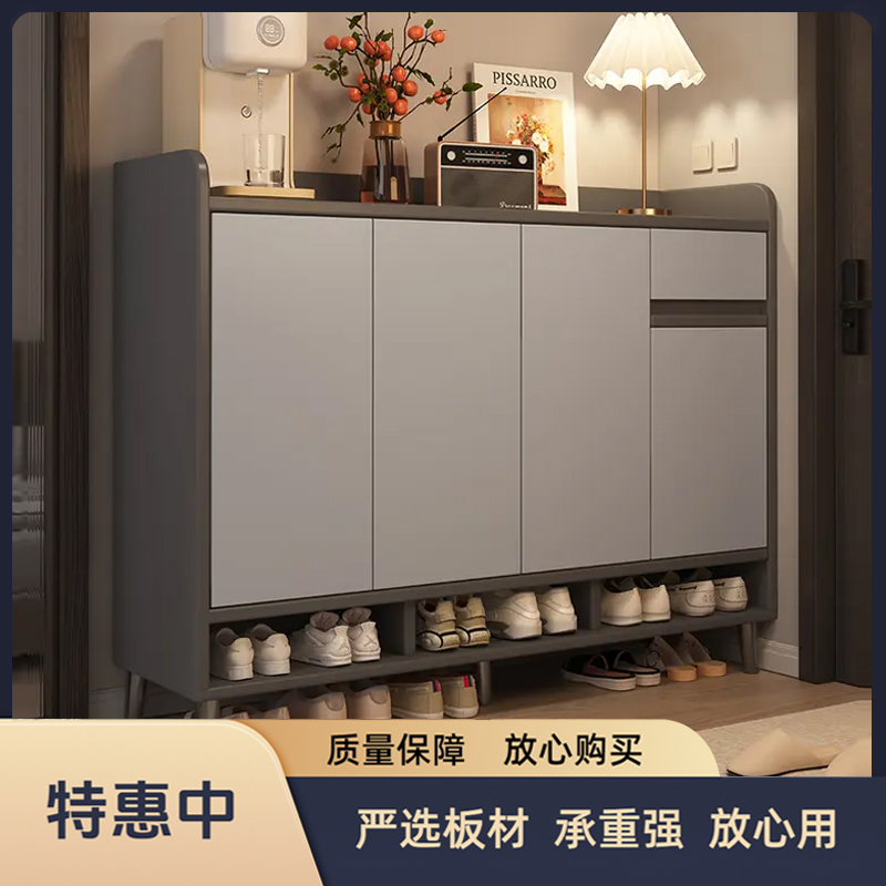 鞋柜家用门口2025年新款鞋柜家用门口靠墙一体柜带门儿童鞋柜储物